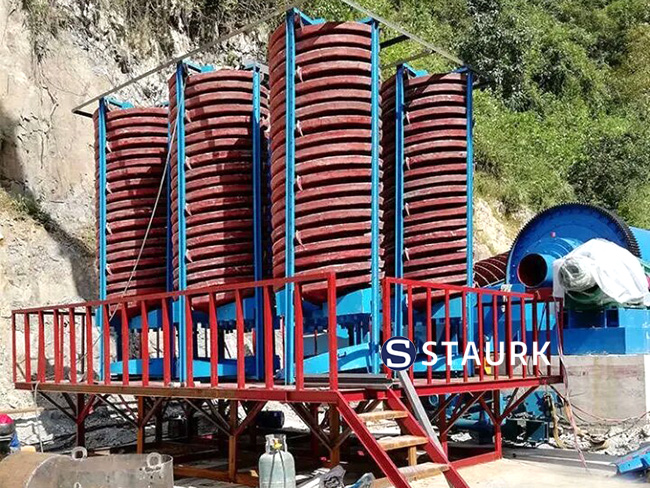 China spiral chute separator gold spiral wheel concentrator ore
