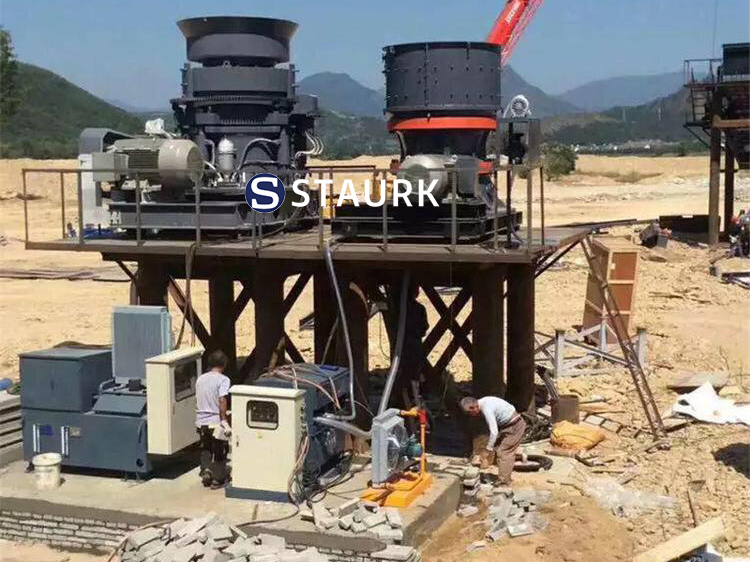 working site of Single cylinder and multi cylinder hydraulic cone crusher